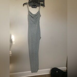 Elegant Sage Glitter Gown